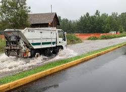 Via Peschiera a Varese, allagamenti e traffico rallentato