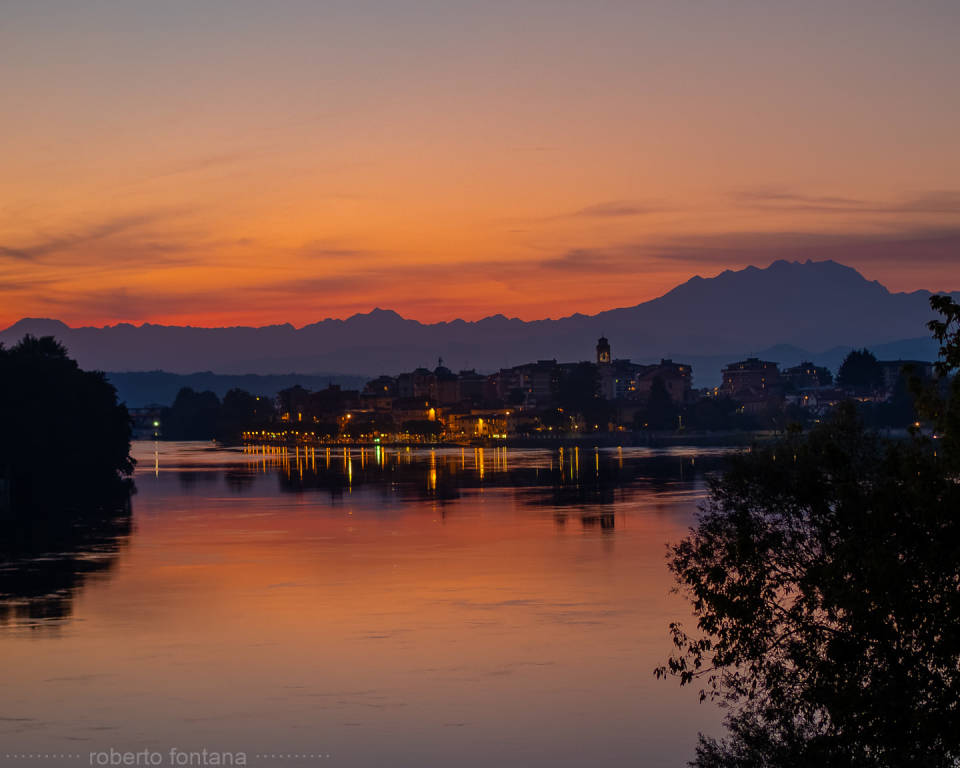 Il tramonto a Sesto Calende