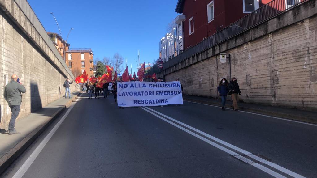 Corteo lavoratori Emerson di Rescaldina 