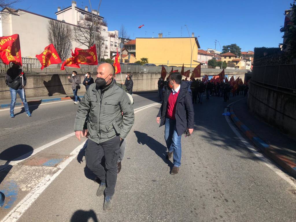 Corteo lavoratori Emerson di Rescaldina 