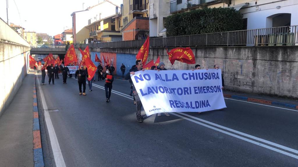 Corteo lavoratori Emerson di Rescaldina 