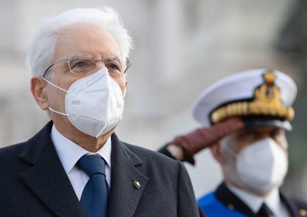 Sergio Mattarella all'Altare della Patria