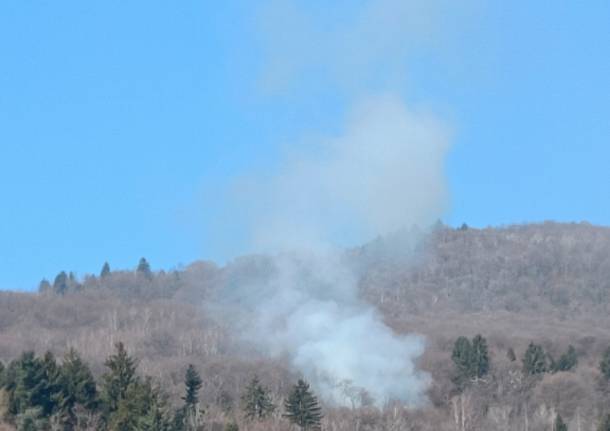 Incendio boschivo a Marchirolo