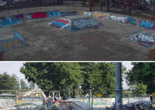 demolizione skatepark mazzafame legnano