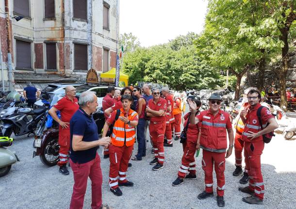 L'arrivo della motoadunata alpina e l'apertura della festa della montagna