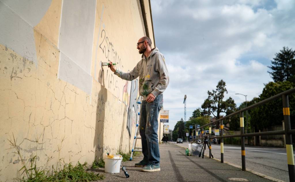 Il Murales all'Ex -Aermacchi