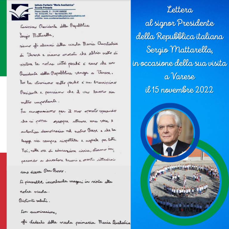 il biglietto di mattarella per i bambini