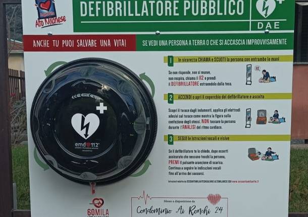 Inaugurato in via Verga 26 a Legnano un nuovo Dae h24