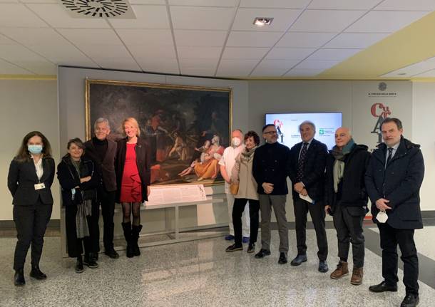 Un san Carlo seicentesco nella hall dell’ospedale di Varese