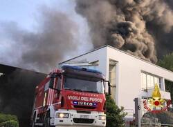 incendio ditta di gomma a Vigevano