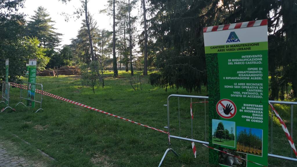 Lavori in corso al Parco Castello di Legnano  