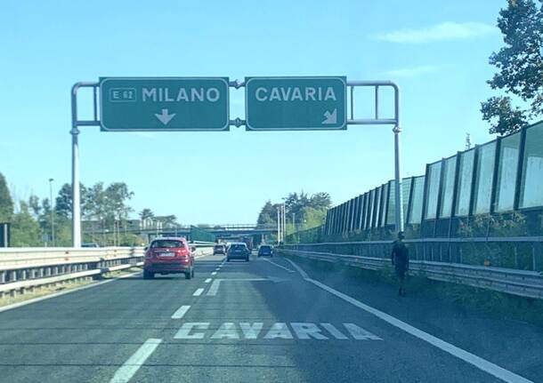 pedone in autostrada