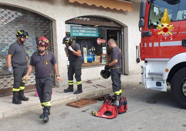 I Vigili del fuoco liberano due gattini a Sesto Calende