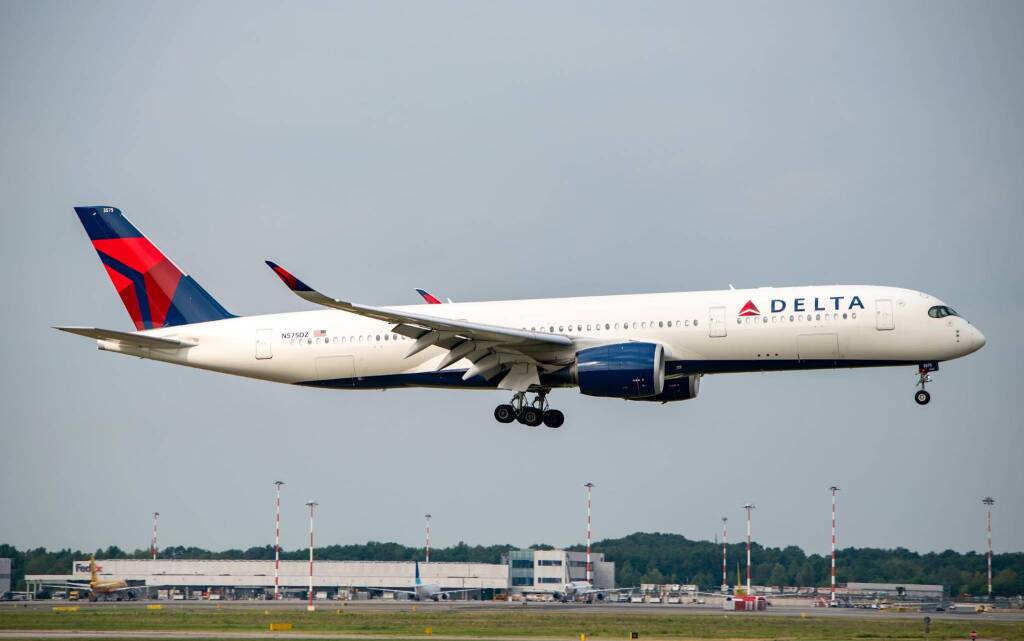 Airbus 350.900 di Delta Airways a Malpensa