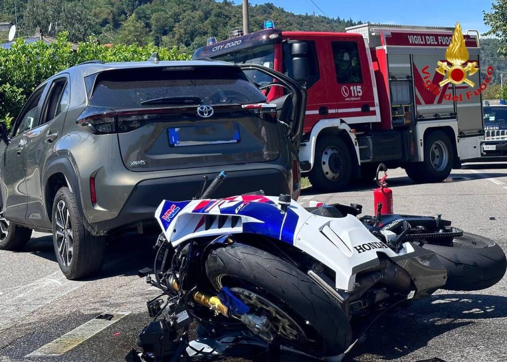 L\'incidente auto - moto di Mesenzana