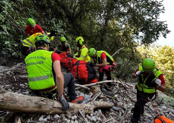 Il soccorso all’escursionista caduto sul Cuvignone