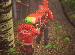 Simulazione di intervento a Piero degli uomini del Soccorso Alpino