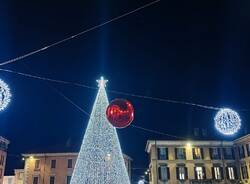 L\'accensione del grande albero in piazza a Gallarate