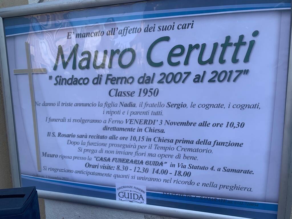 I funerali di Mauro Cerutti, ex sindaco di Ferno 