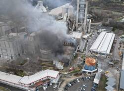 Incendio al cementificio di Caravate