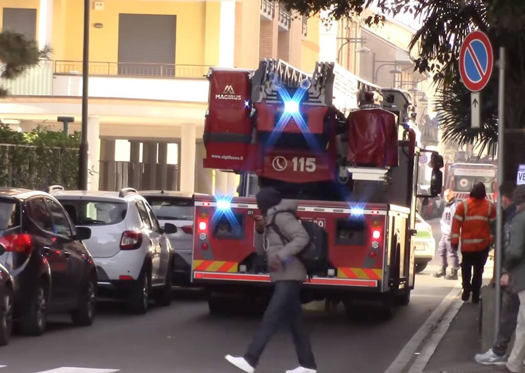 Incendio via dei Mille Busto