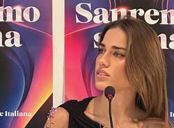 Clara Soccini in conferenza stampa a Sanremo