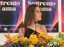 Clara Soccini in conferenza stampa a Sanremo