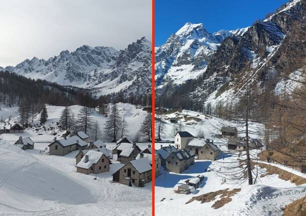 confronto neve alpe devero