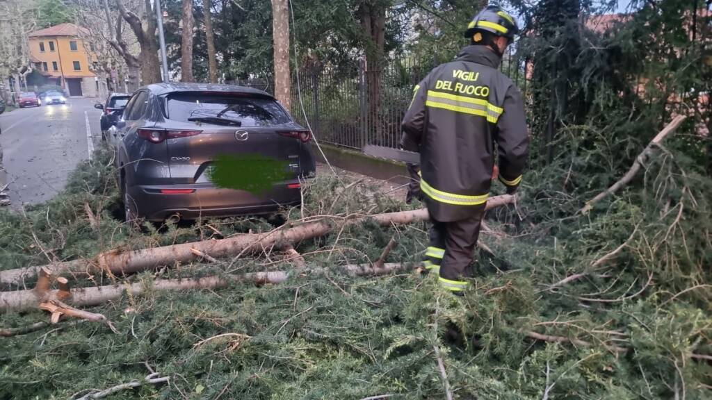 Forte vento su Varese, l'intervento dei Vigili del Fuoco 