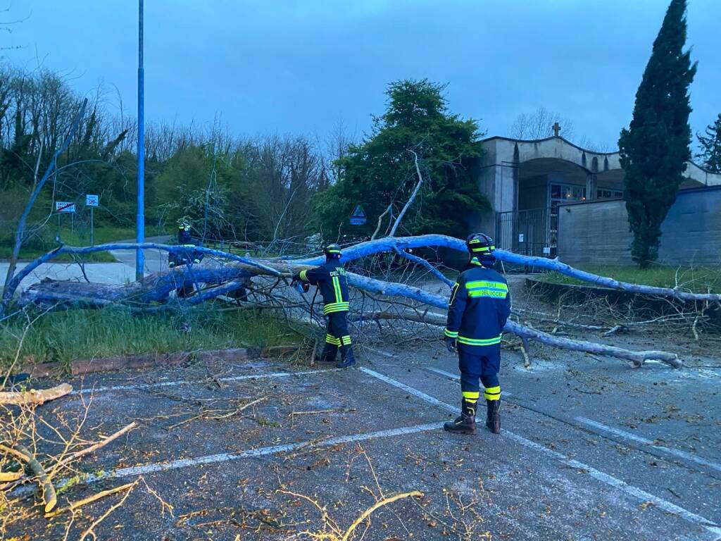 Forte vento su Varese, l'intervento dei Vigili del Fuoco 