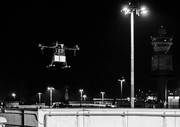 Il primo volo con drone cargo a Malpensa