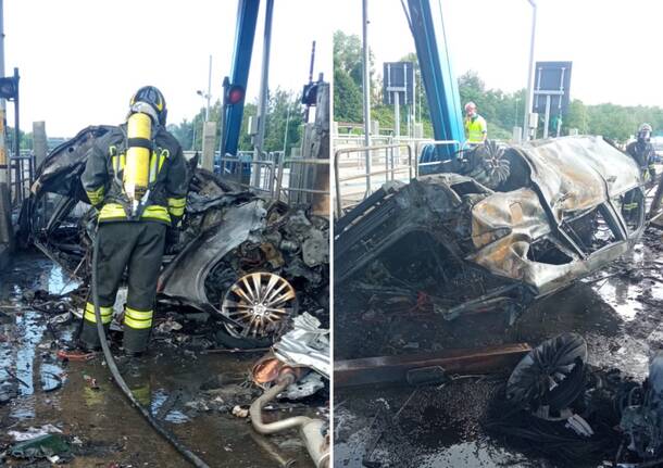 incendio casello gallarate