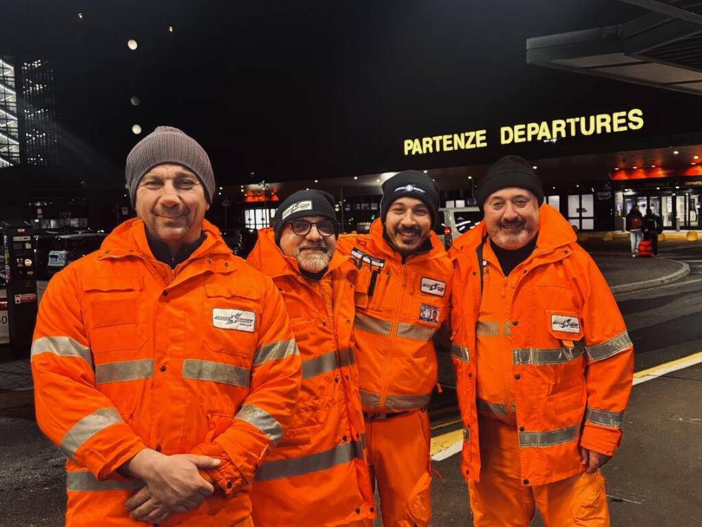 All'esercitazione all'aeroporto di Malpensa la Croce Bianca di Legnano