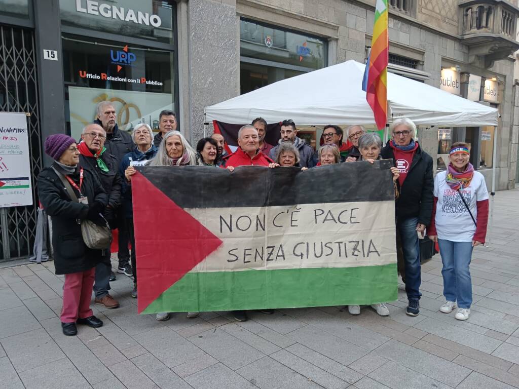 Presidio pro Palestina in centro a Legnano 