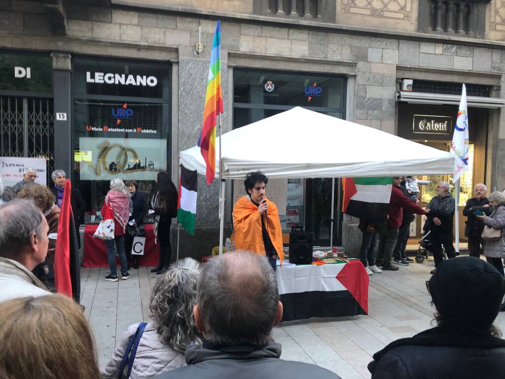 Presidio pro Palestina in centro a Legnano 