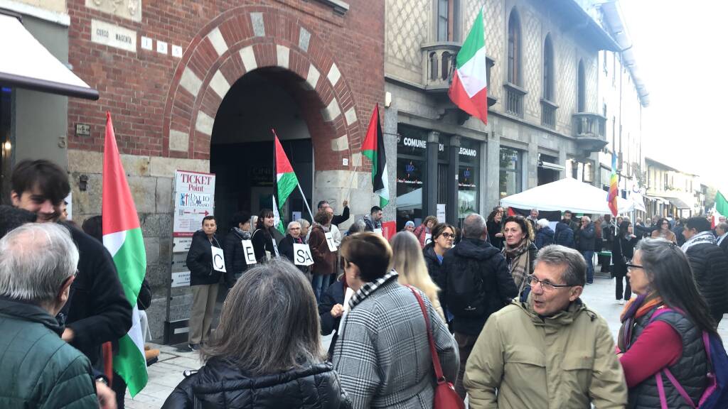 Presidio pro Palestina in centro a Legnano 