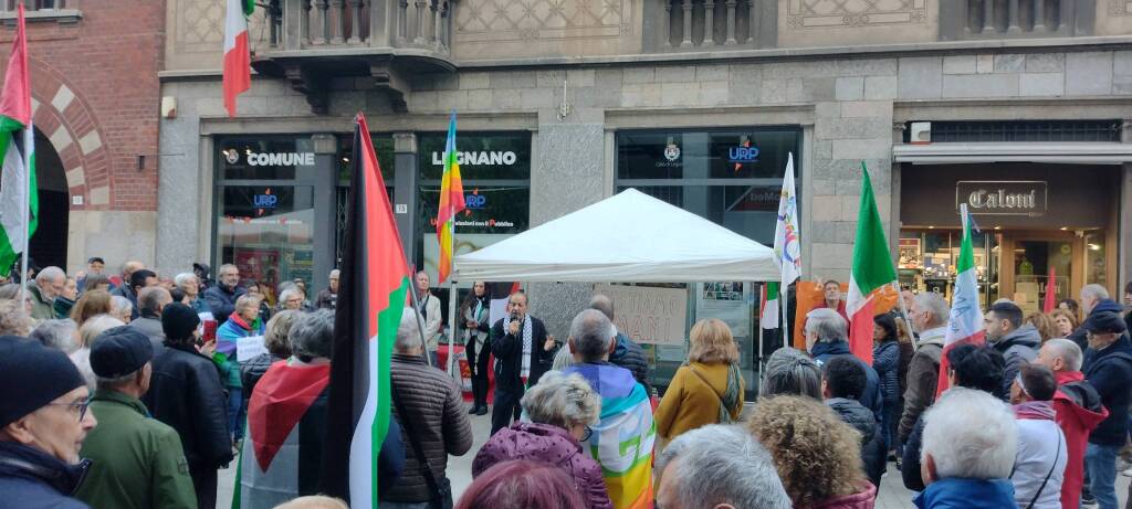 Presidio pro Palestina in centro a Legnano 