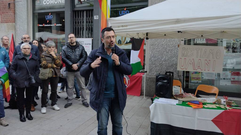 Presidio pro Palestina in centro a Legnano 