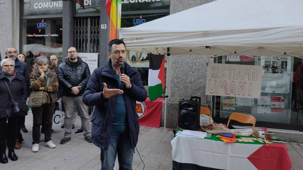 Presidio pro Palestina in centro a Legnano 