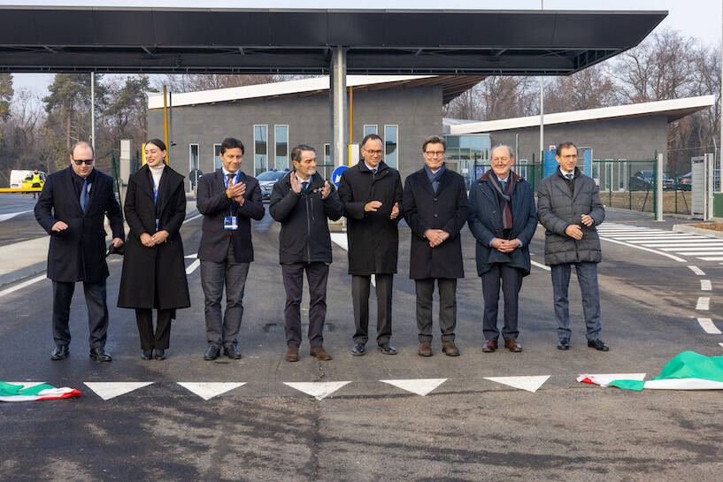 L'inaugurazione del nuovo parcheggio per camion alla cargo city Malpensa