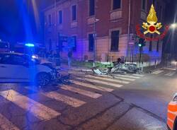 Incidente tra un'auto e una moto a Samarate