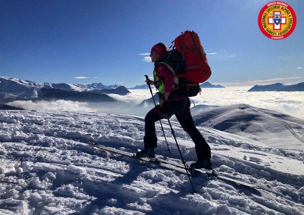 Esercitazione dei soccorritori del Soccorso Alpino in Val di Rezzo