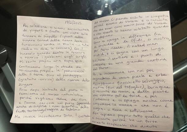 foglio scritto a mano