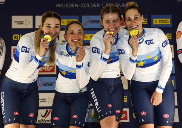 Oro nell'inseguimento a squadre per la parabiaghese Martina Alzini agli Europei su pista