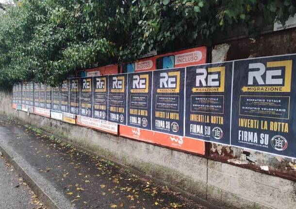 "Reimmigrazione" sui manifesti di Casa pound a Legnano